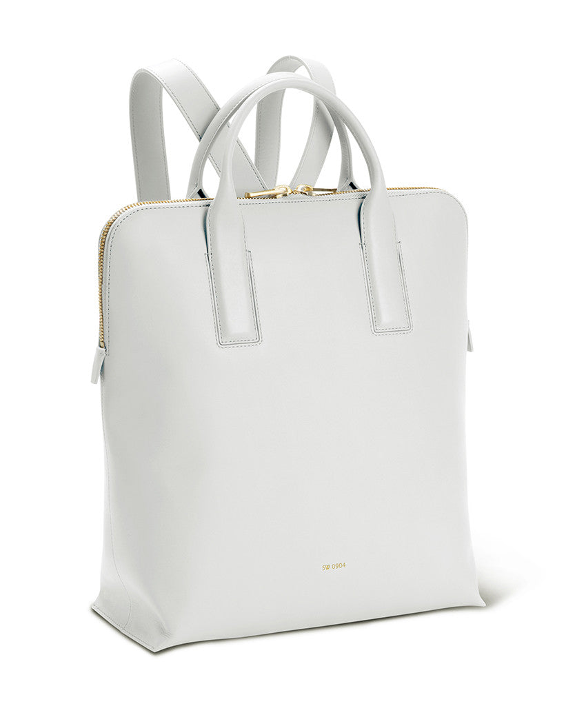 Italian Artisan Womens Handcrafted Tote Backpack in Genuine Soft Calfskin Leather Made in Italy, White / Large / Female by Oasisincentives